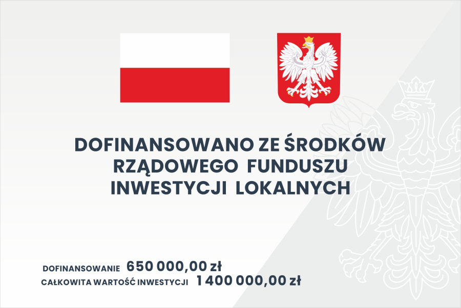 Tablica informacyjna dotycząca źródeł dofinansowania inwestycji