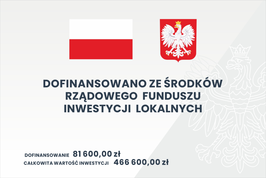 Tablica informacyjna dotycząca źródeł dofinansowania inwestycji