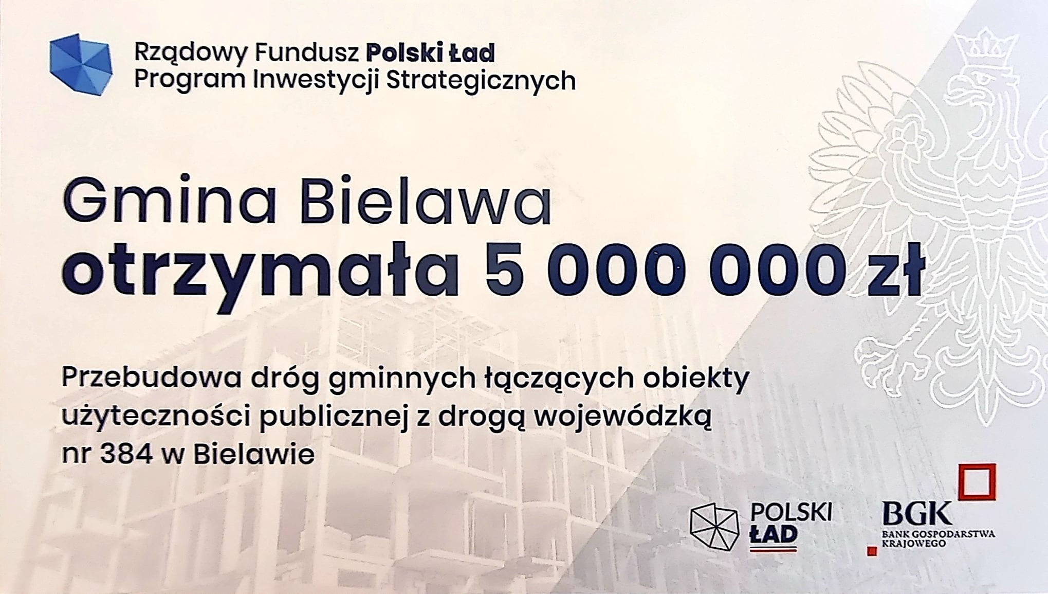 baner rządowy - 5.000000 na drogi w mieście