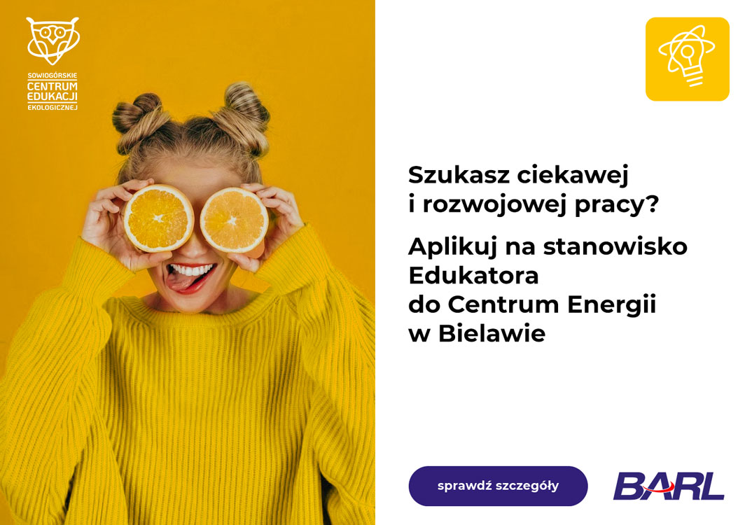baner reklamowy - praca- sowiogórskie centrum edukacji ekologicznej 
