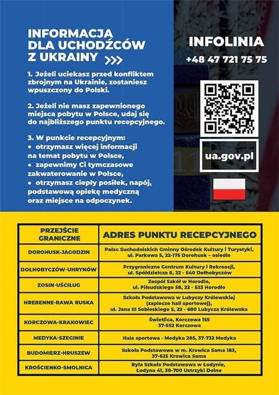 Informacje dla uchodźców z Ukrainy