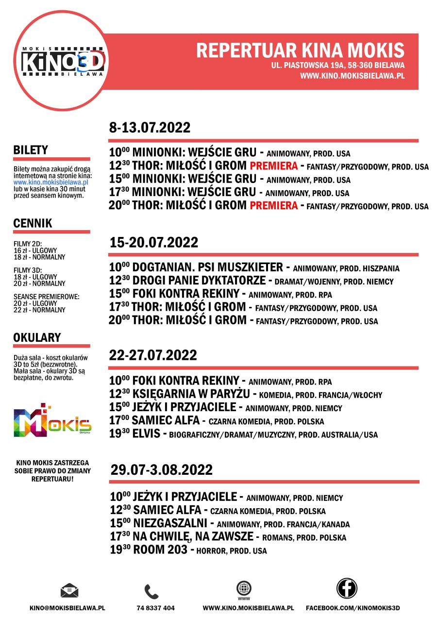 Repertuar Kina MOKiS na lipiec