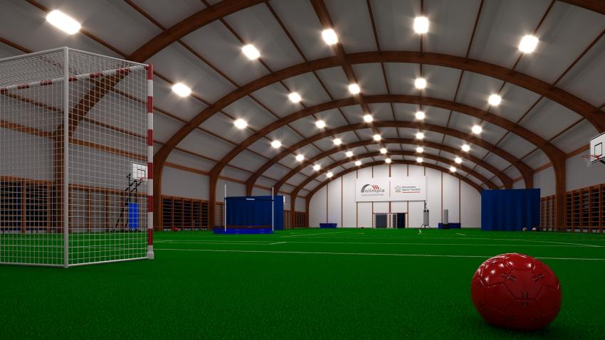 Wizualizacja obiektu sportowego wygląd wewnątrz