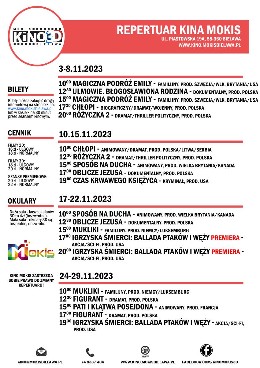 Repertuar Kina MOKiS na listopad