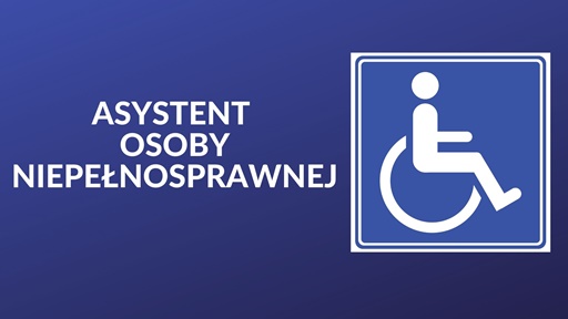 Logotyp programu - piktogram przedstawiający osobę na wózku oraz napis Asystent Osoby Niepełnosprawnej