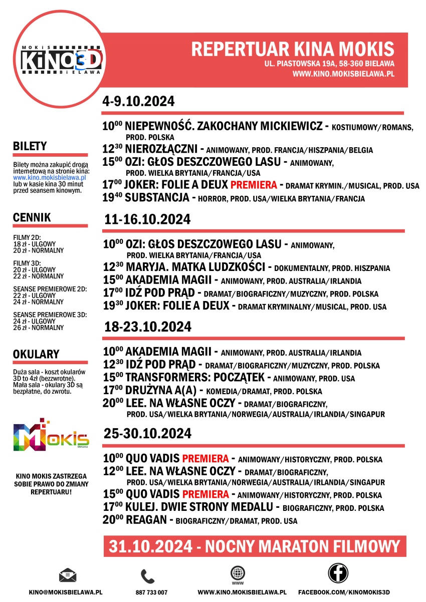 Repertuar Kina MOKiS na październik